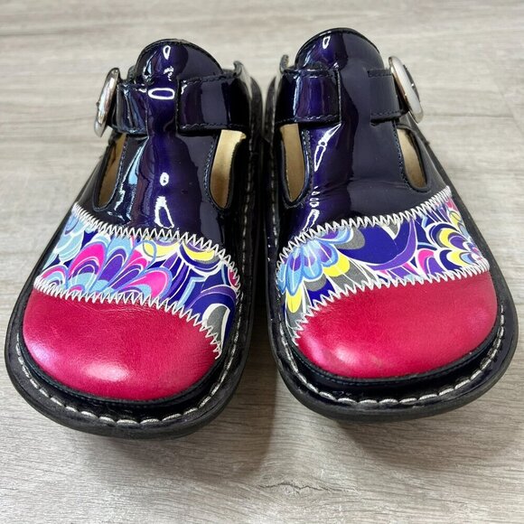 Alegria Shoes Womens Size 4.5 / 35 Classicdigo Zig Zag Clog Style Nursing - Picture 3 of 16